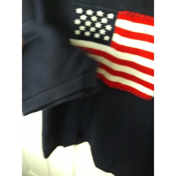 Rafaella Woman 2X Blue Pullover LS Sweater Side Slit Patriotic American Flag - Picture 6 of 8